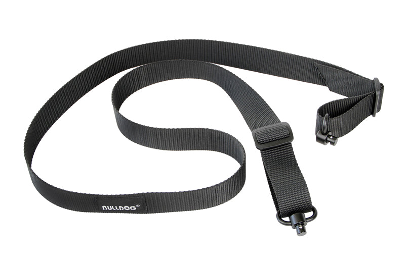 bulldog-cases-2-punkt-gewehrriemen-qd-schwarz-tan-trageriemen image 1