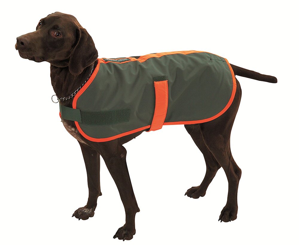 farm-land-hundebedarf-thermomantel-hundemantel-oliv-signalorange-fleece image 1
