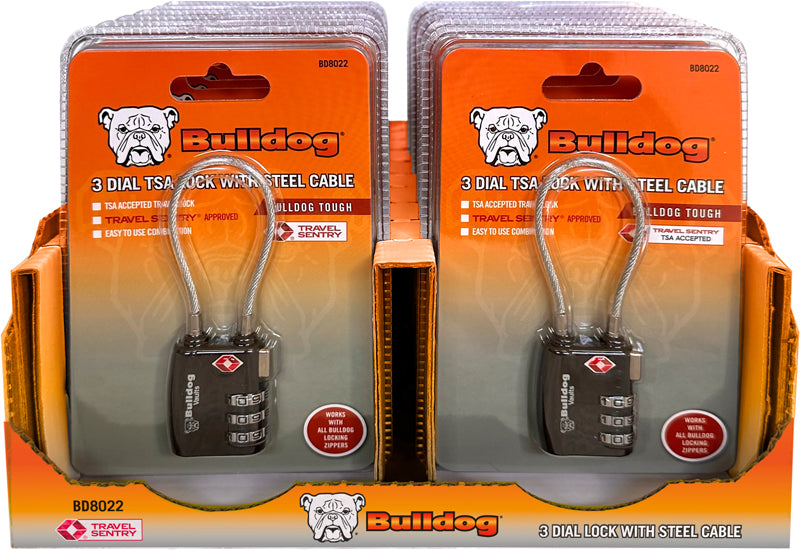 bulldog-accessories-tsa-schloss-mit-stahlkabel-20er-pack-display image 1
