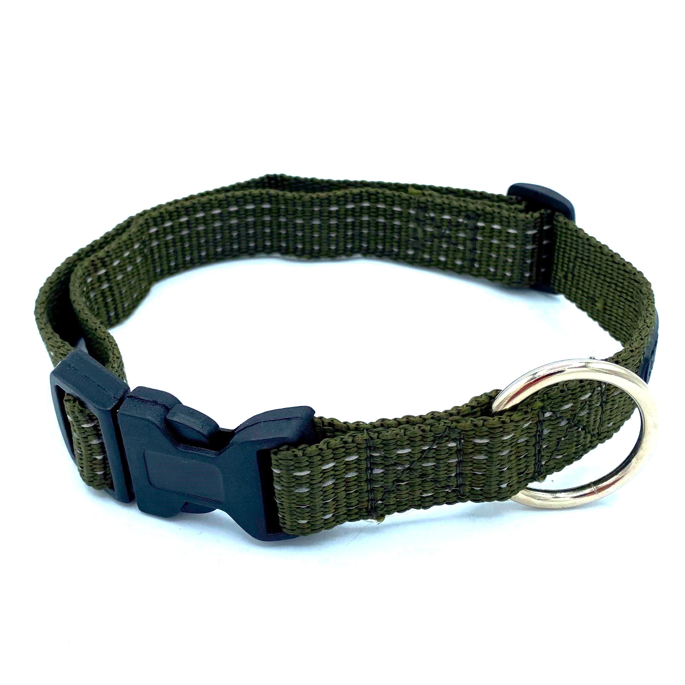 farm-land-halsband-softnylon-40-60cm-oliv-mit-reflektorstreifen image 1