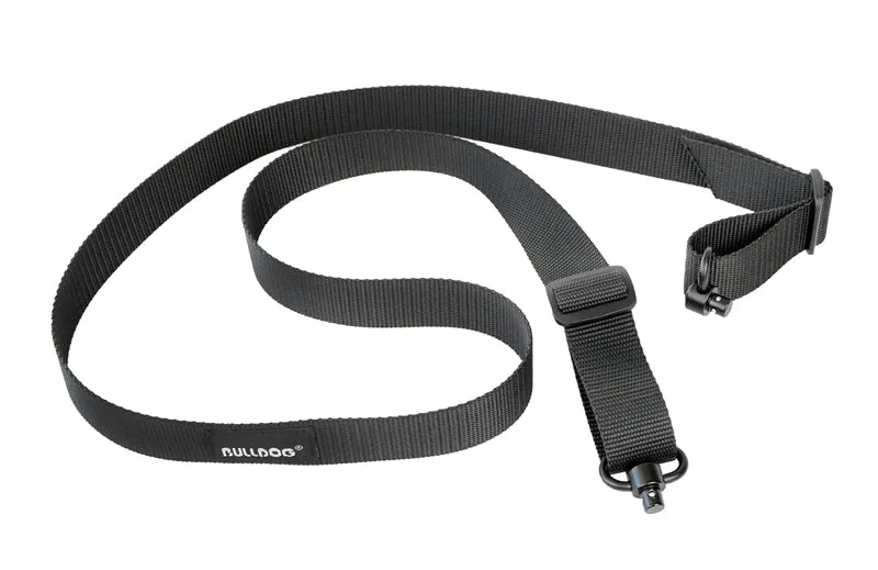 bulldog-cases-2-punkt-gewehrriemen-qd-schwarz-tan-trageriemen image 1