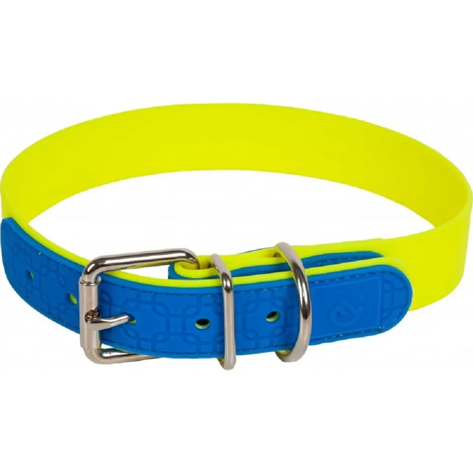 farm-land-hundebedarf-halsband-60-cm-signalgelb-blau-wasserfest image 1