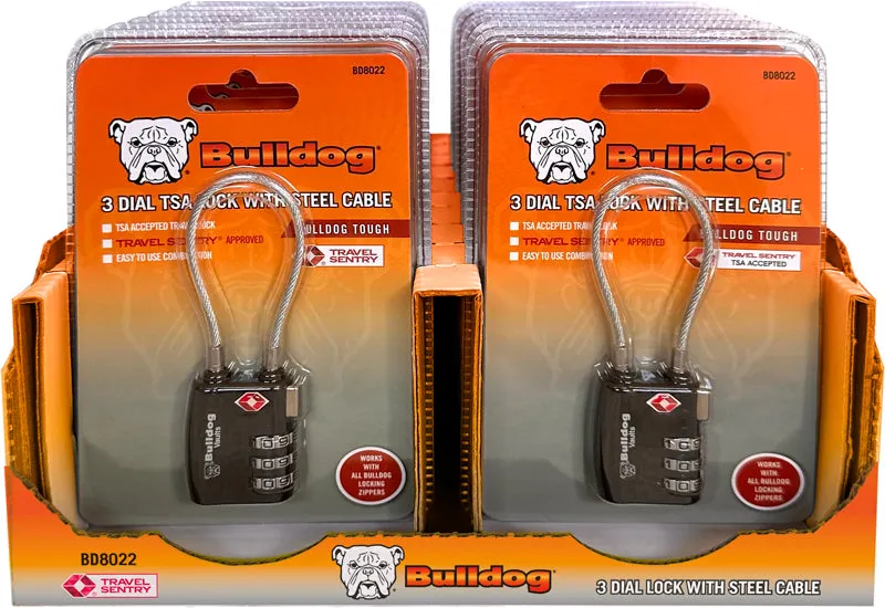 bulldog-accessories-tsa-schloss-mit-stahlkabel-20er-pack-display image 1