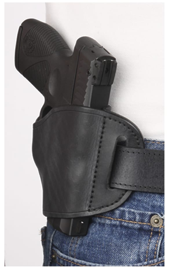bulldog-holsters-molded-leather-belt-slide-holster-medium-schwarz image 1